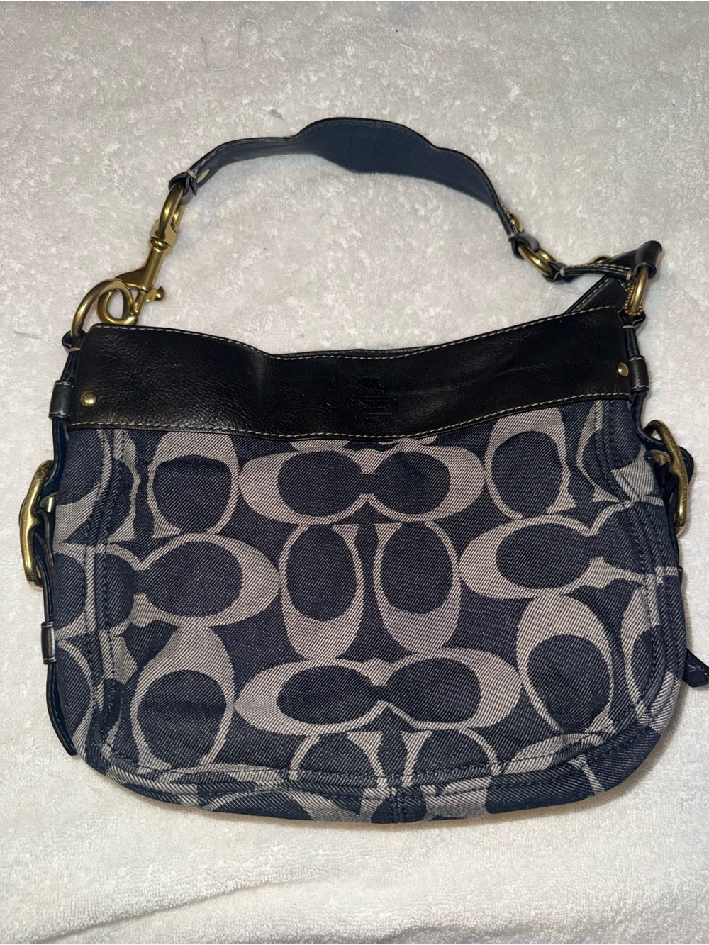 Coach vintage blue denim hobo bag